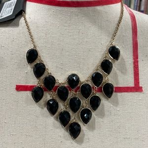 Statement Necklace Black and Gold NWT